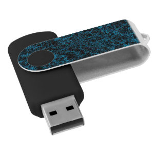 Electric Black and Blue USB Swivel Flash Drive