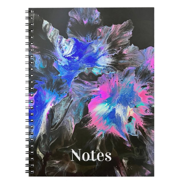 Electric Bloom Abstract Spiral-bound Notebook (Front)