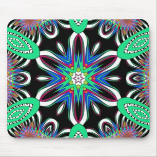 Electric Bloom Mandala Mouse Pad