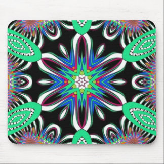 Electric Bloom Mandala Mouse Pad