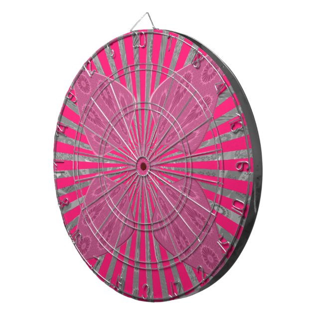 Electric Bloom Wings: A Vividly Edgy & Beautiful Dartboard With Darts (Front Right)