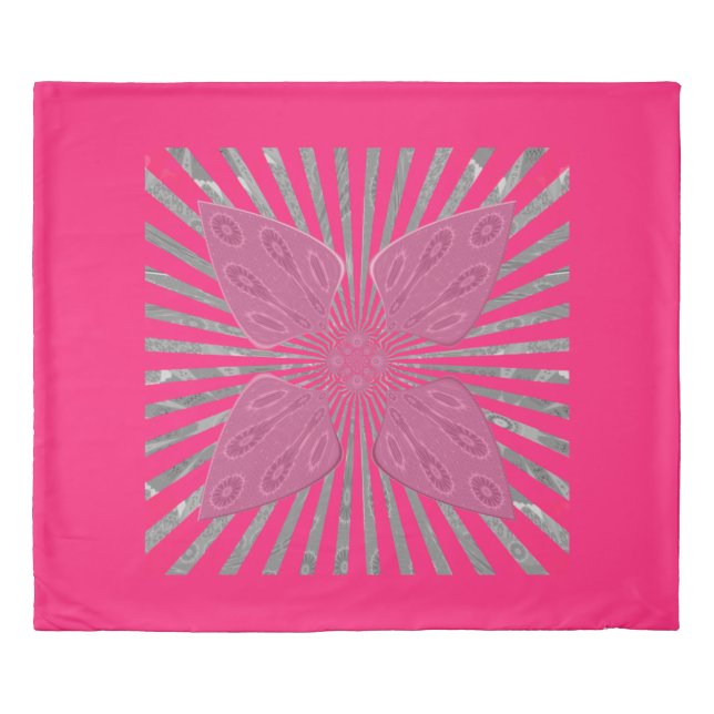 Electric Bloom Wings: A Vividly Edgy & Beautiful Duvet Cover (Front)