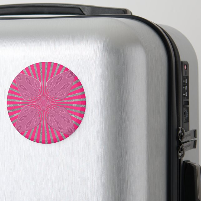 Electric Bloom Wings: A Vividly Edgy & Beautiful Magnet (In Situ (Luggage))