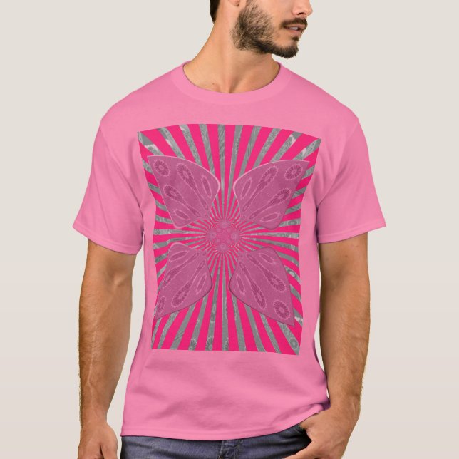 Electric Bloom Wings: A Vividly Edgy & Beautiful T-Shirt (Front)