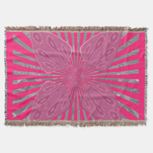 Electric Bloom Wings: A Vividly Edgy & Beautiful Throw Blanket