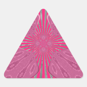 Electric Bloom Wings: A Vividly Edgy & Beautiful Triangle Sticker
