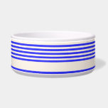 Electric blue and beige five stripe pattern bowl<br><div class="desc">Electric blue and beige five stripe pattern</div>