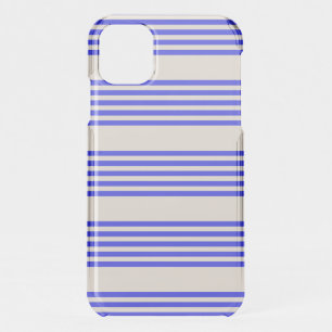 Electric blue and beige five stripe pattern iPhone 11 case