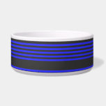 Electric blue and charcoal five stripe pattern bowl<br><div class="desc">Electric blue and charcoal five stripe pattern</div>