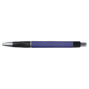 Electric blue and charcoal five stripe pattern pen