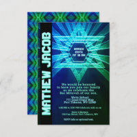 Electric Blue and Green Bar Mitzvah