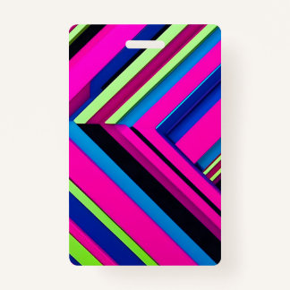 Electric Blue and Pink Badge