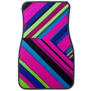  Electric Blue and Pink Car Floor Mat