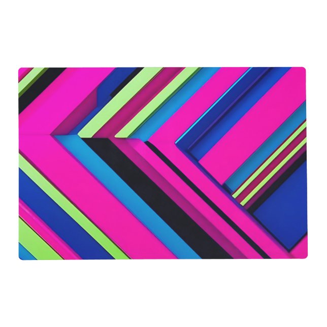  Electric Blue and Pink Placemat (Front)