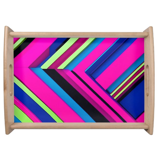  Electric Blue and Pink Serving Tray (Front)