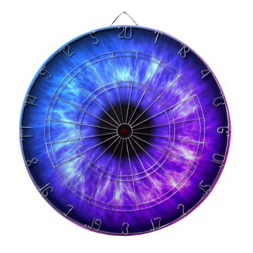 Electric Blue and Purple Eyeball Dart Board