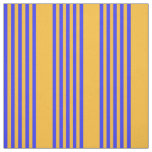 Electric blue and yellow five stripes pattern fabric