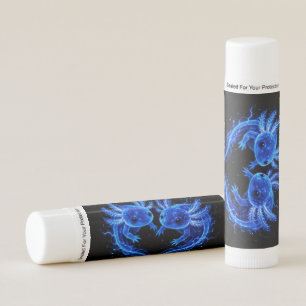 Electric Blue Axolotl Boy Birthday Party Favor Lip Balm