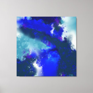 Electric Blue - Blue White Purple Abstract Art Canvas Print