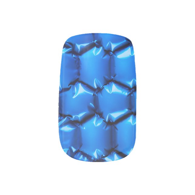 Electric blue bubble wrap minx nail wraps (Left Thumb)