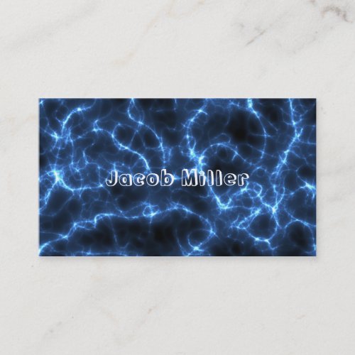Electric blue business card