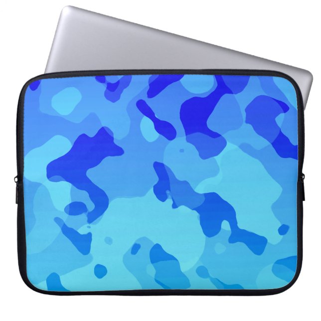 Electric Blue Camo; Camouflage Laptop Sleeve (Front)
