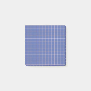 Electric Blue Checkered Pattern Bold Grid Design Post-it Notes