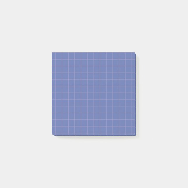 Electric Blue Checkered Pattern Bold Grid Design  Post-it Notes (Front)