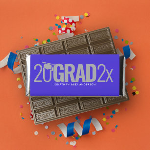 Electric Blue Chocolate Graduation Party Favor Hershey Bar Favors