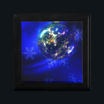 Electric blue christmas bauble design, customize i jewelry box<br><div class="desc">This stunning electric blue bauble design is the work of artist Gestalk,  Pixabay contributer. Add white text to customize and personalize your design. Stunning gift and accessory. Ideal Christmas gift.</div>
