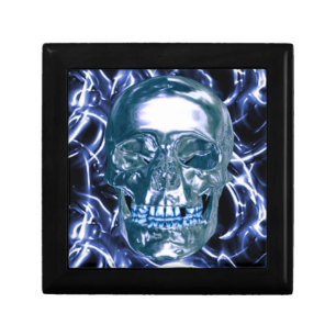 Electric Blue Chrome Skull Gift Box