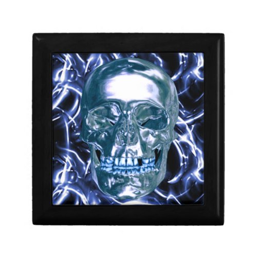 Electric Blue Chrome Skull Gift Box
