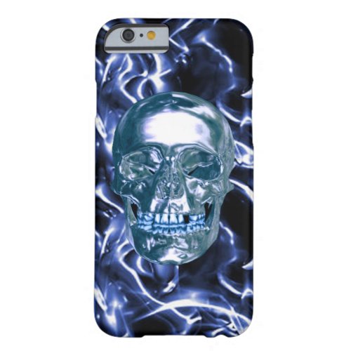 Electric Blue Chrome Skull iPhone 6 Case