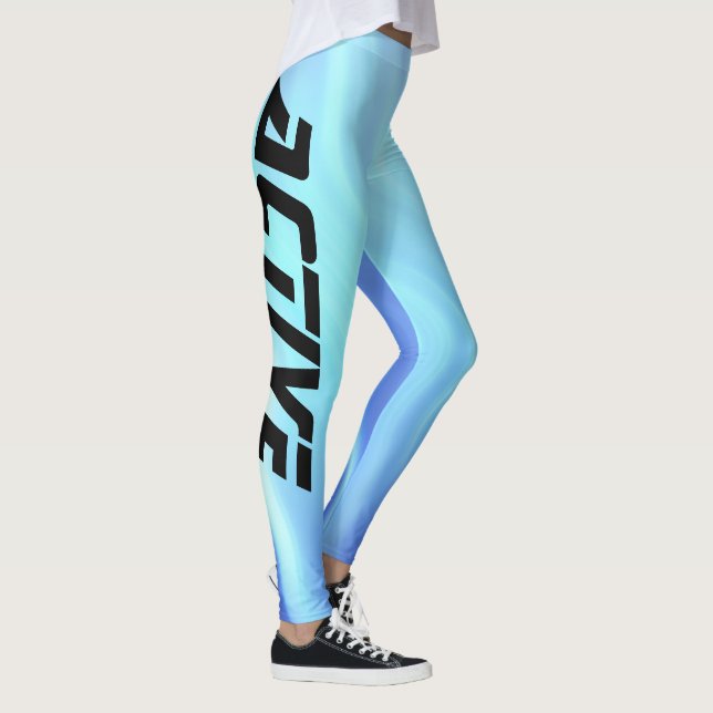 Electric Blue Color Active Sport Leggings (Right)
