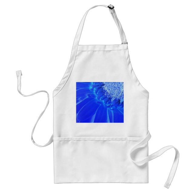 electric blue gerbera adult apron (Front)