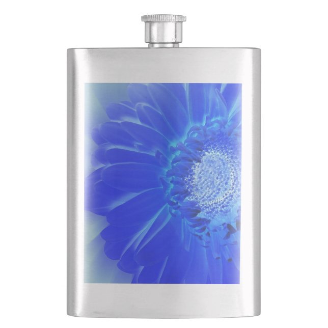 electric blue gerbera flask (Front)