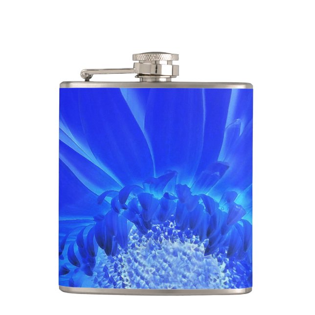 electric blue gerbera flask (Front)