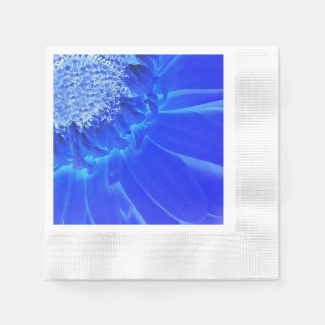 electric blue gerbera napkins (Front)