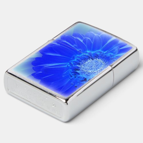 electric blue gerbera zippo lighter