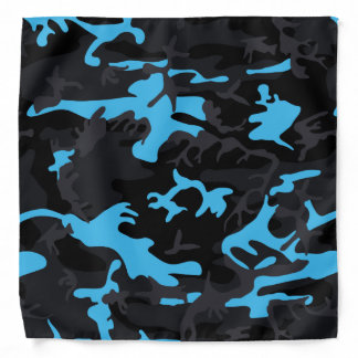 Electric Blue Highlights Camo Bandana