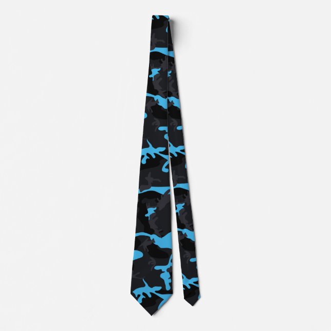 Electric Blue Highlights Camo Neck Tie (Front)
