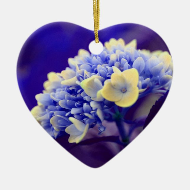 Electric Blue Hydrangea Flower Ornament (Front)