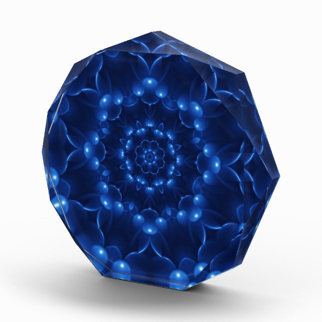 Electric Blue Kaleidoscope Mandala Award (Right)