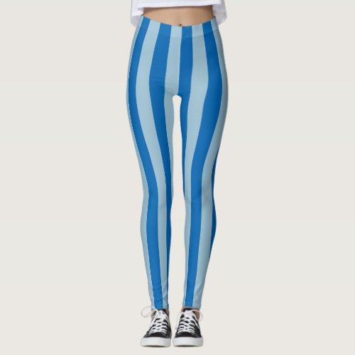 Electric Blue Lemonade and Aquamarine Vertical Str Leggings