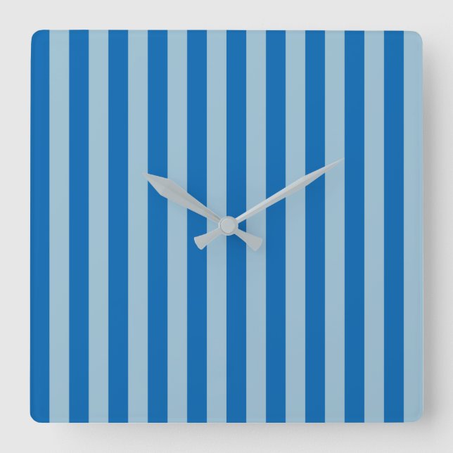 Electric Blue Lemonade and Aquamarine Vertical Str Square Wall Clock (Front)