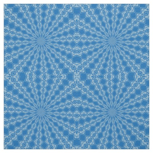 Electric Blue Lemonade and Aquamarine Wriggly Kale Fabric