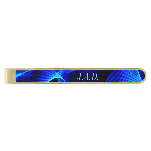 Electric Blue Light Show Tie Bar *Monogram* (Front)