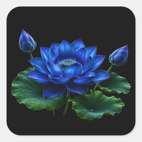Electric Blue Lotus Sticker