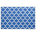 Electric Blue Moroccan Quatrefoil Trellis Fabric