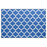 Electric Blue Moroccan Quatrefoil Trellis Fabric